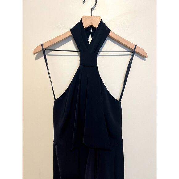 Shona Joy Core Knot Halter Midi Dress In Navy Blue Women's Size 4 - Picture 9 of 12